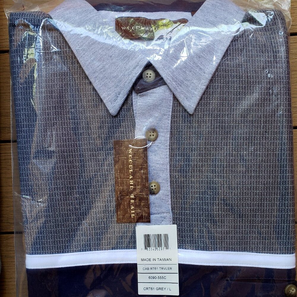 BNWT WOODLAND TRAIL CABRT61 Traveler in Grey - Navy - White (L) color block